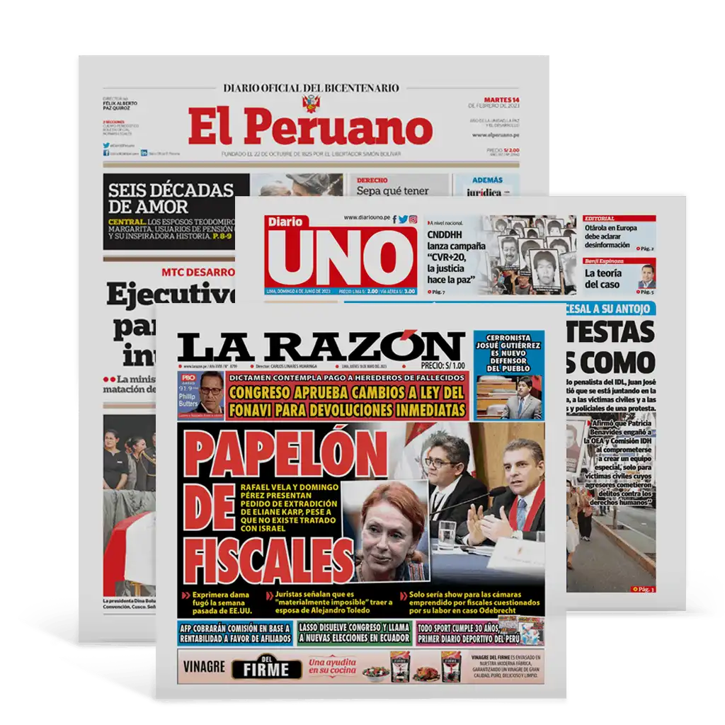 Publica en los diarios El Peruano, Diario UNO y La Razon